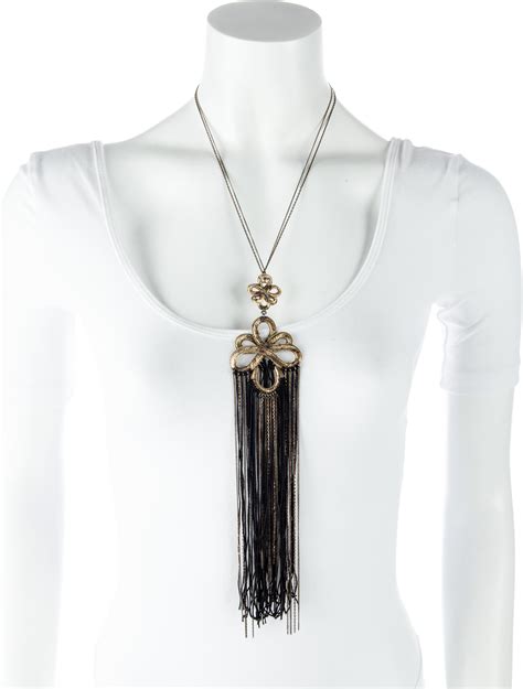 chanel tassel necklace|Chanel pendant necklace.